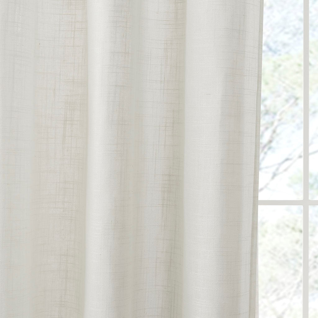 Linen Blend Light Filtering Curtain Panel Pair(2 Pcs Window Panels)