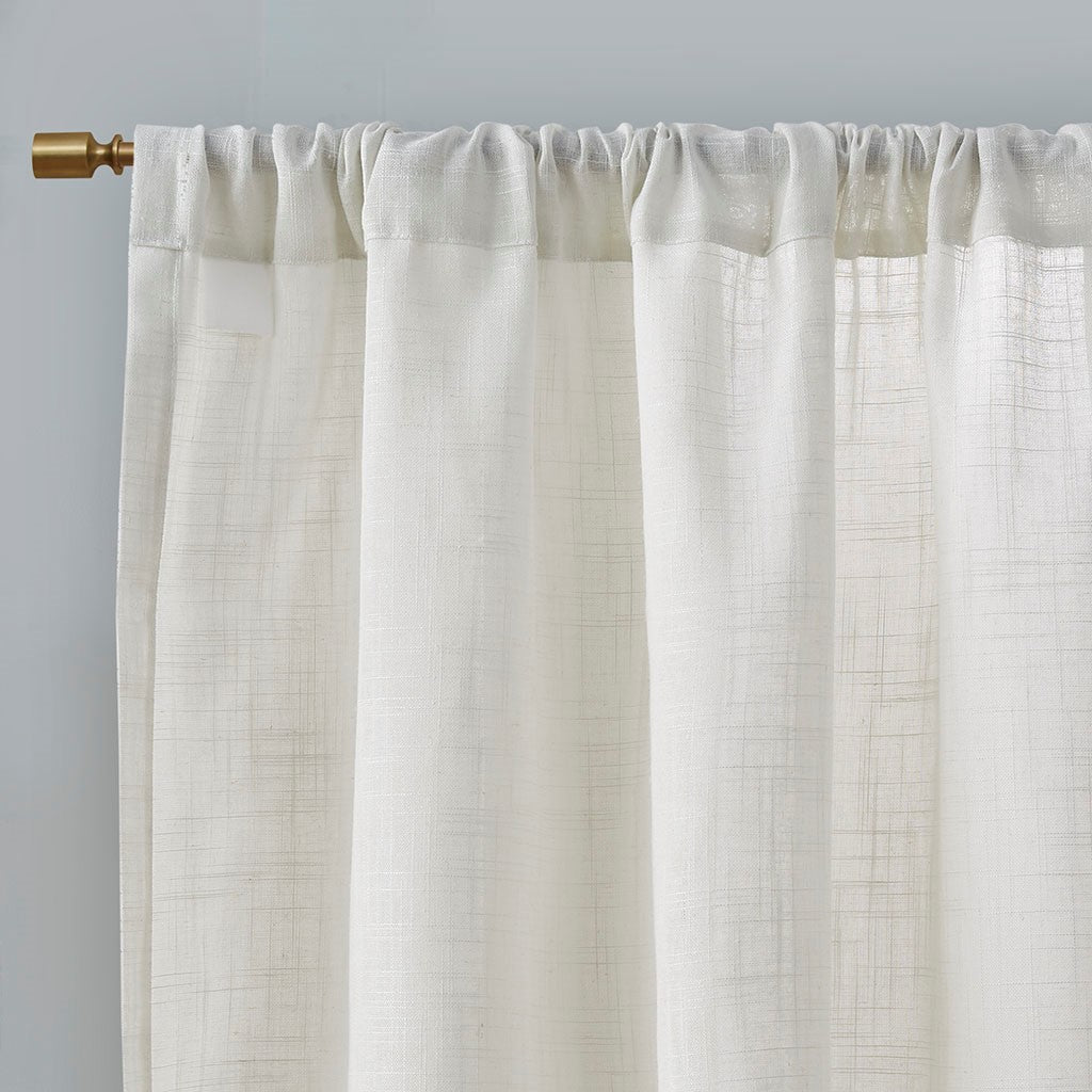 Linen Blend Light Filtering Curtain Panel Pair(2 Pcs Window Panels)