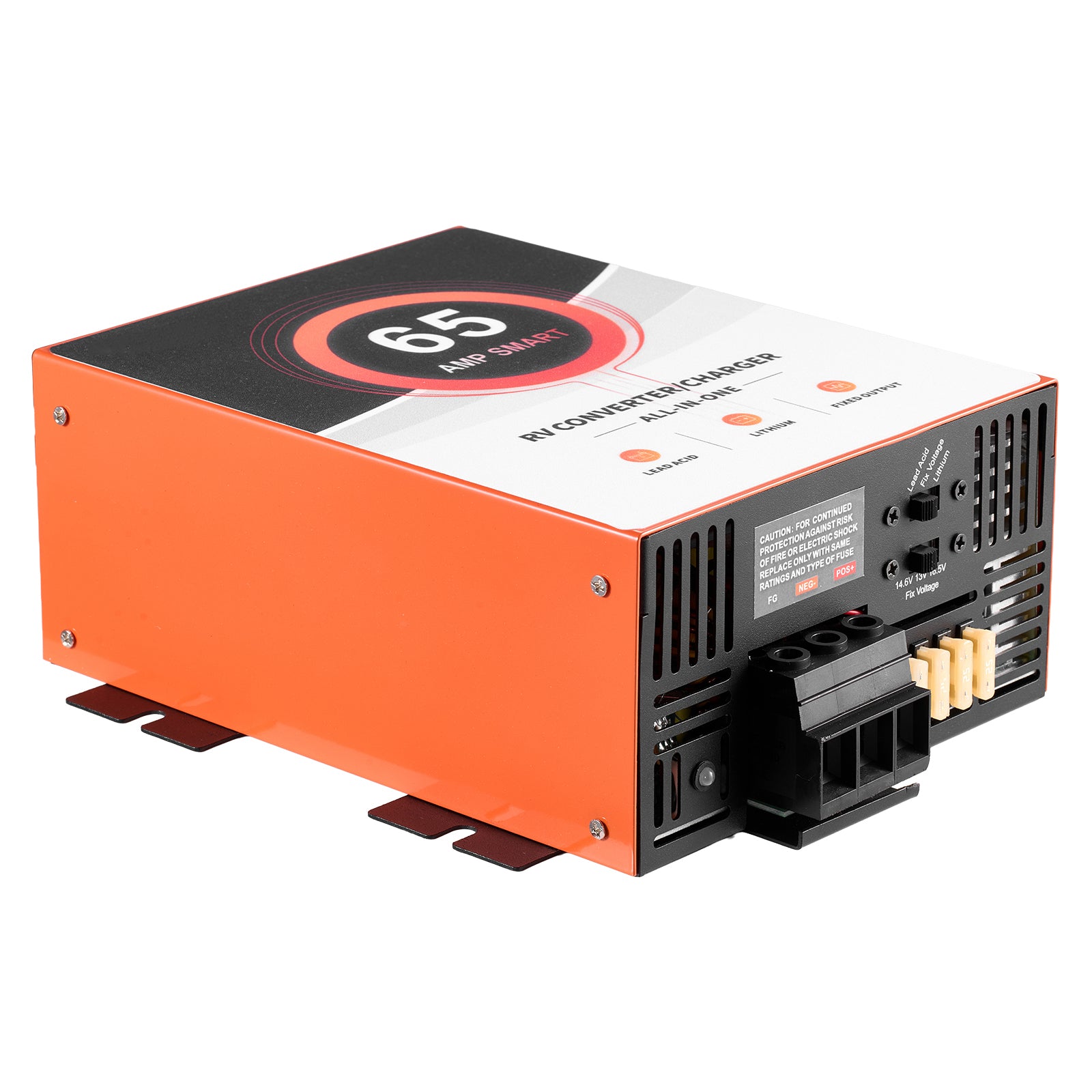 RV Power Converter, 65 Amp, 110V AC to 12V DC RV Converter Battery Charger, Multi Stage Smart Charging, 13V to 16.5V Operating Range, Compatible with Lithium & Lead Acid Battery, for Camper