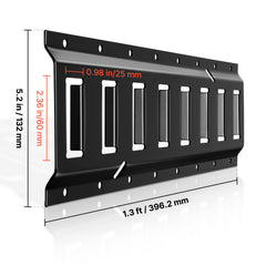 E-Track Tie-Down Rail Kit, 4 Pack 1.3 ft E Tracks Set, 21 Pcs Includes 2 Ratchet Straps & 4 O-Rings & 4 Tie-Offs with D-Ring & 2 Single Slots & 8 End Caps & 1 Bag, Fit for Garages Vans Trailers