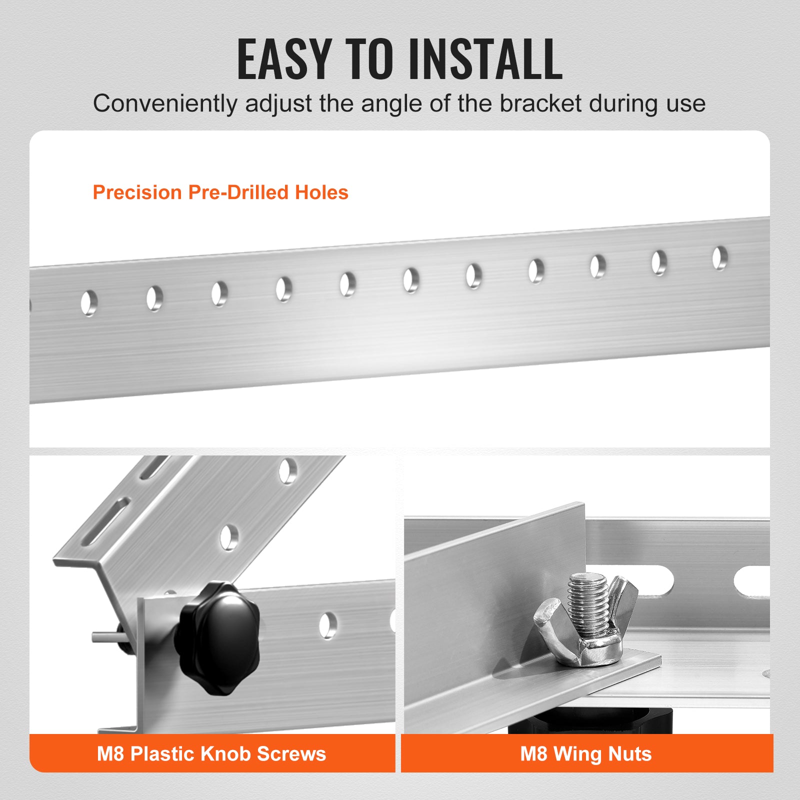 41-Inch Solar Panel Mount Brackets 0 - 90° Adjustable Tilt Mount Brackets