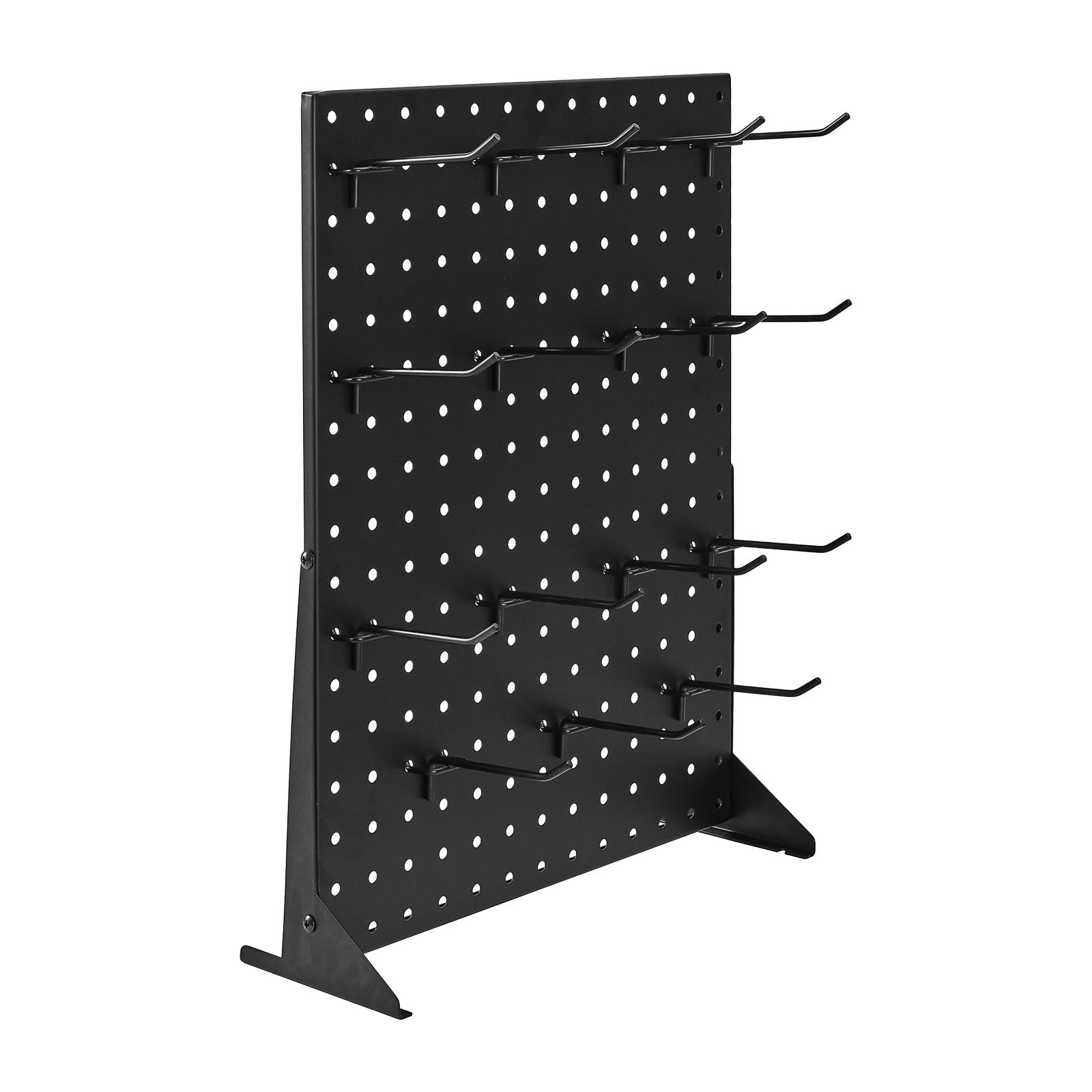 Pegboard Display Stand with 15 Hooks Pegboard Panels Display Black (1 PCS)
