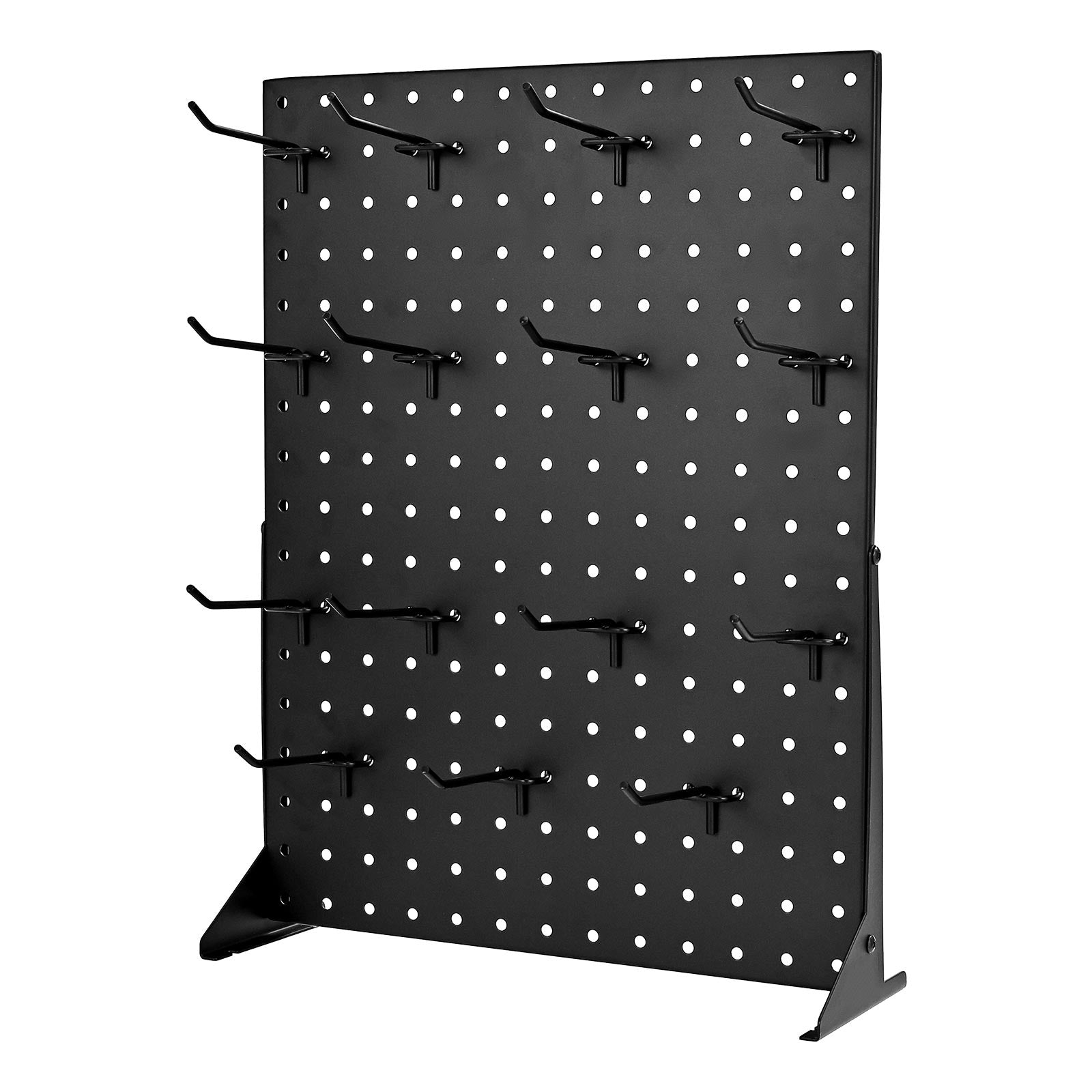 Pegboard Display Stand with 15 Hooks Pegboard Panels Display Black (1 PCS)