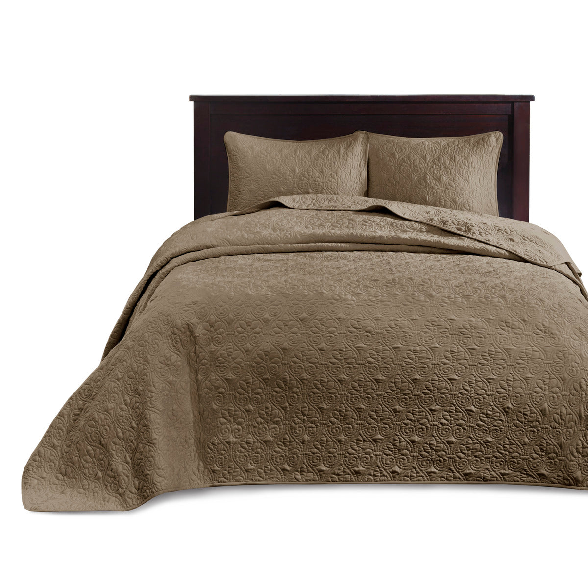 Reversible Bedspread Set Mocha Queen