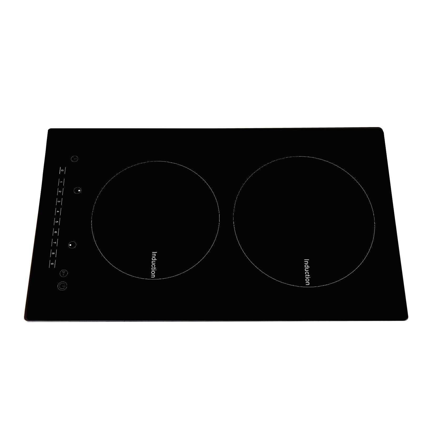 Electric Cooktop, 2 Burners, 12'' Induction Stove Top, Built-in Magnetic Cooktop 1800W, 9 Heating Level Multifunctional Burner, LED Touch Screen w/ Child Lock & Over-Temperature Protection