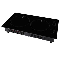 Electric Cooktop, 2 Burners, 12'' Induction Stove Top, Built-in Magnetic Cooktop 1800W, 9 Heating Level Multifunctional Burner, LED Touch Screen w/ Child Lock & Over-Temperature Protection