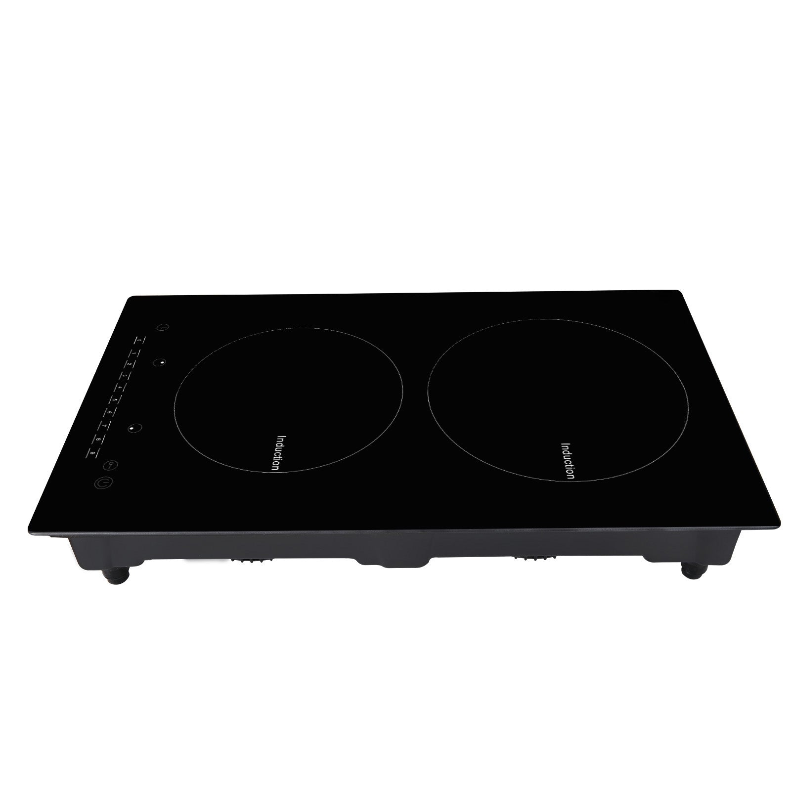 Electric Cooktop, 2 Burners, 12'' Induction Stove Top, Built-in Magnetic Cooktop 1800W, 9 Heating Level Multifunctional Burner, LED Touch Screen w/ Child Lock & Over-Temperature Protection
