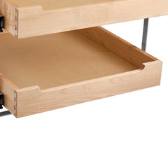 2 Tier Pull Out Cabinet Organizer Soft Close Slide Out Wood Drawer 20"W x 21"D