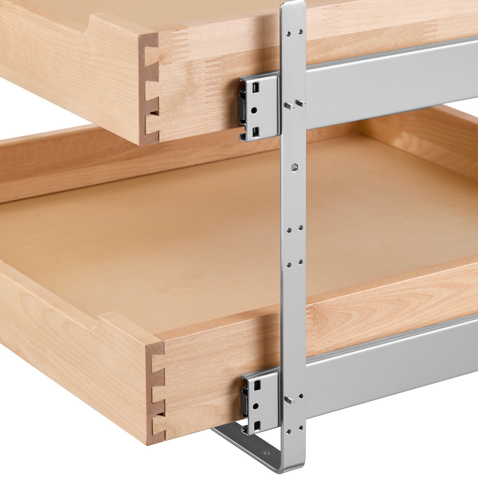 2 Tier Pull Out Cabinet Organizer Soft Close Slide Out Wood Drawer 20"W x 21"D