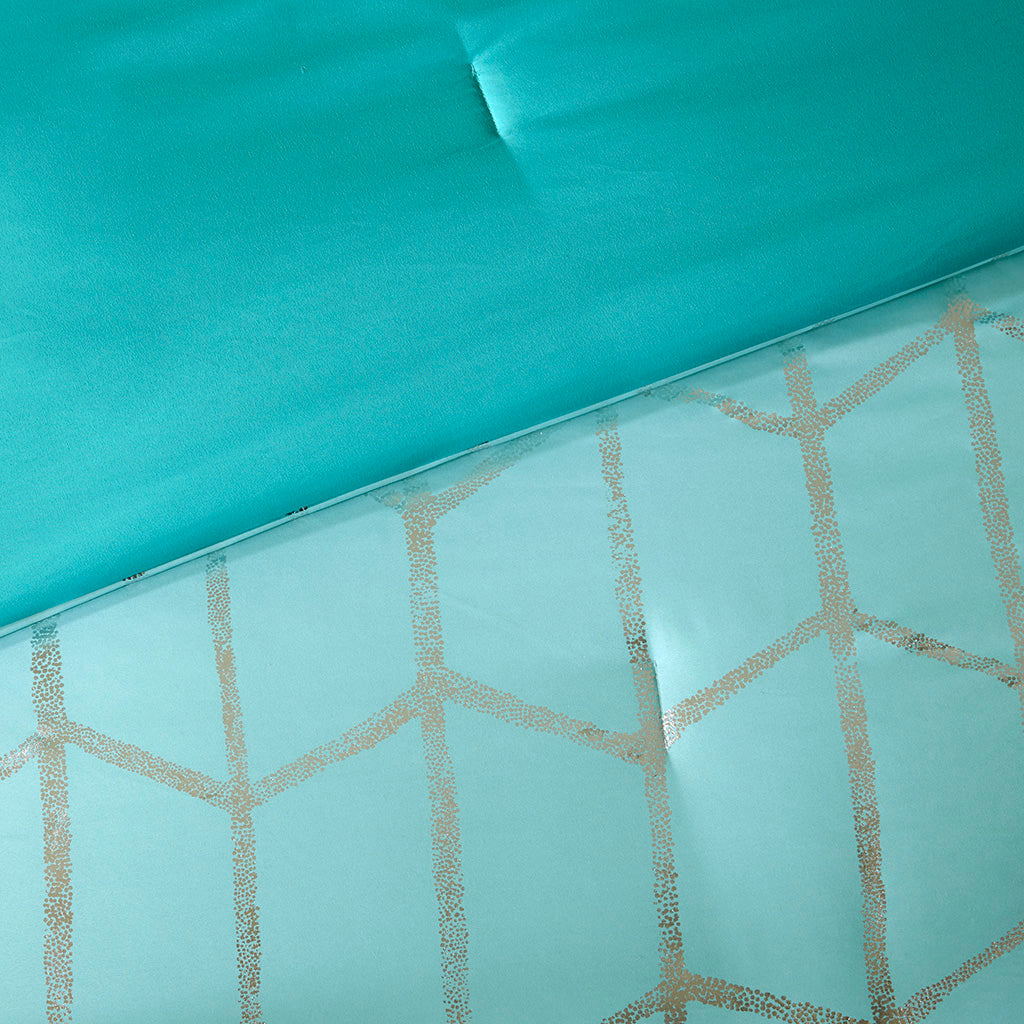 Full/Queen Metallic Printed Comforter Set