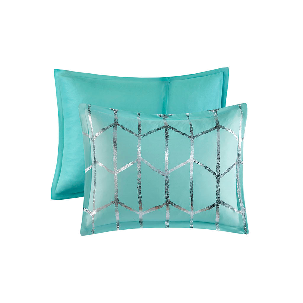 Full/Queen Metallic Printed Comforter Set