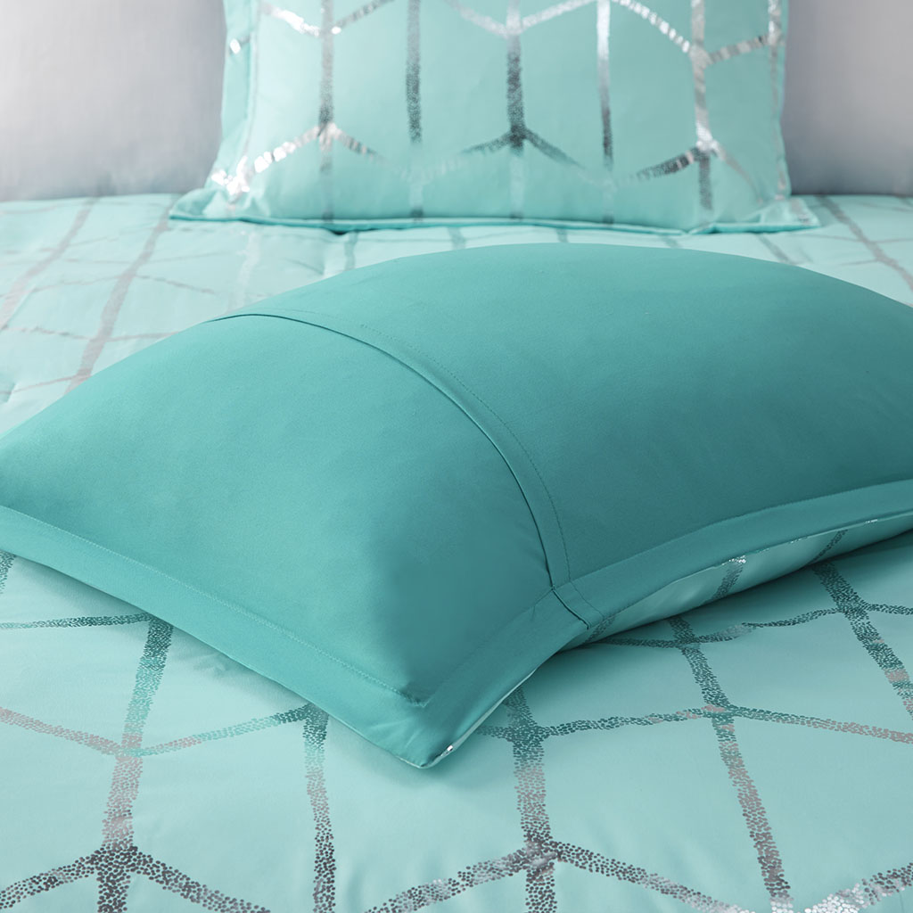 Full/Queen Metallic Printed Comforter Set