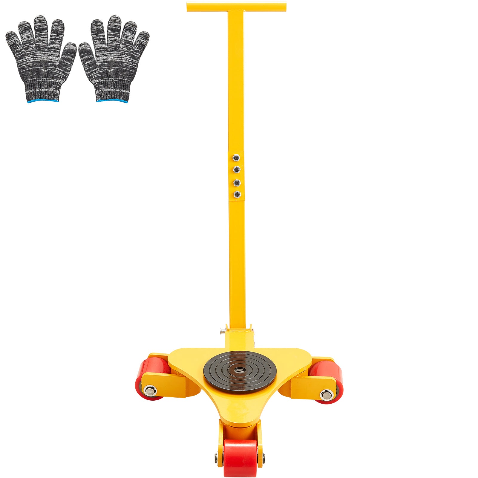 Machinery Skate Dolly, 6614 LBS/3T Industrial Machinery Mover with Handle, Carbon Steel Machinery Moving Skate with 3 360° Swivel PU Wheels, 360° Rotation Non-Slip Cap for Warehouse, Workshop