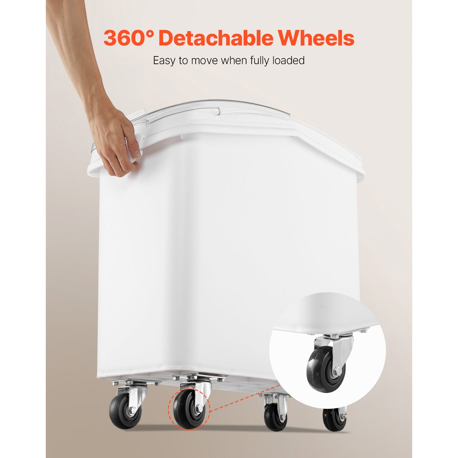 21 Gallon Ingredient Bin with Scoop 400 Cup Ingredient Bin with Sliding Lid Commercial Food Storage for Kitchen