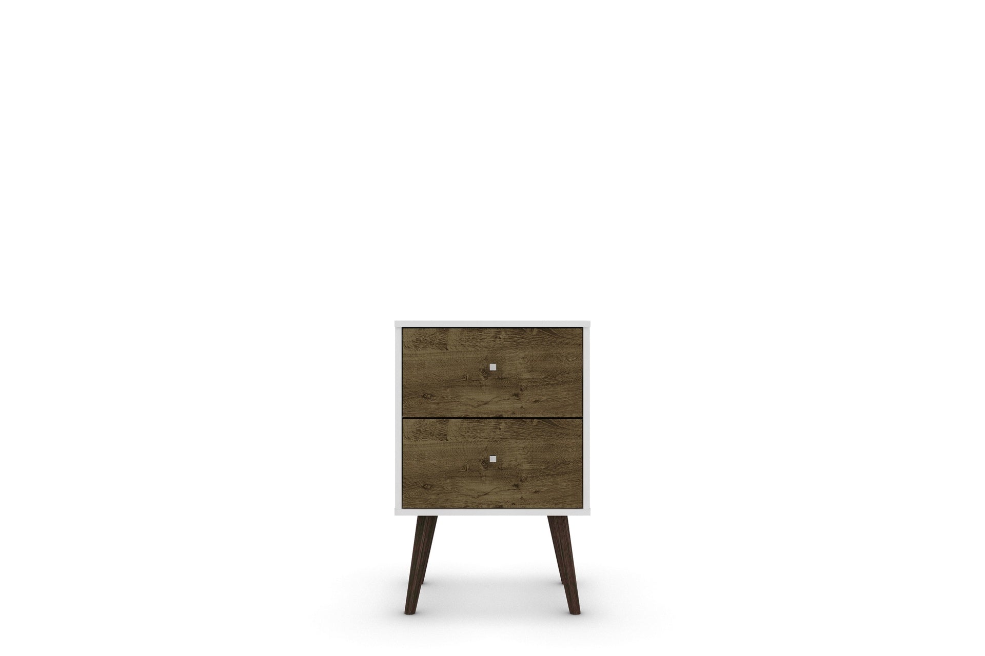 Nightstand in White and Rustic Brown