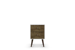 Nightstand in White and Rustic Brown