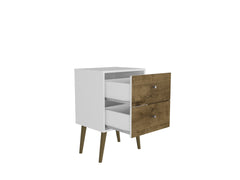 Nightstand in White and Rustic Brown