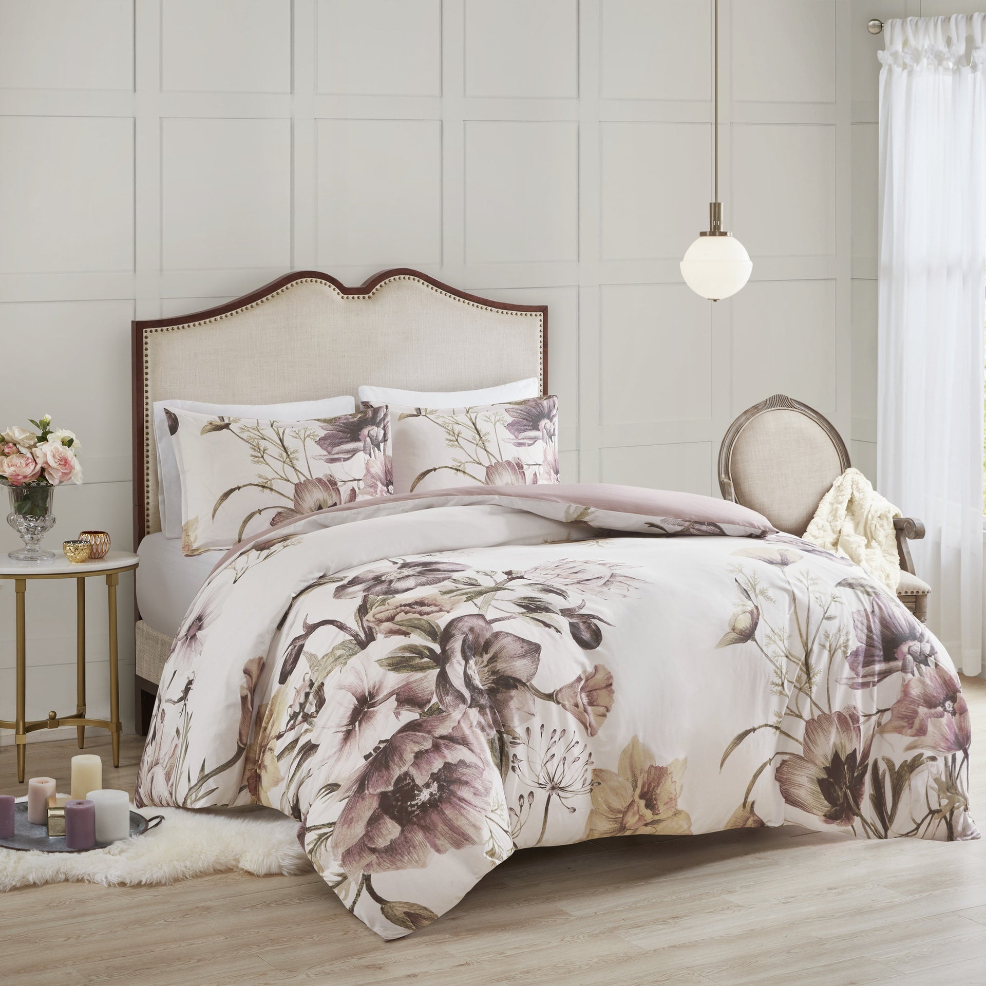 King/Cal King 3 Piece Cotton Printed Duvet Cover Set