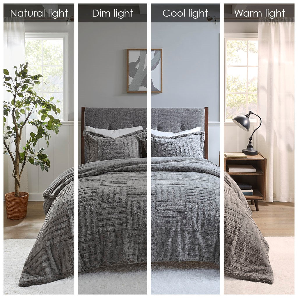 King/Cal King Fur Down Alternative Comforter Mini Set