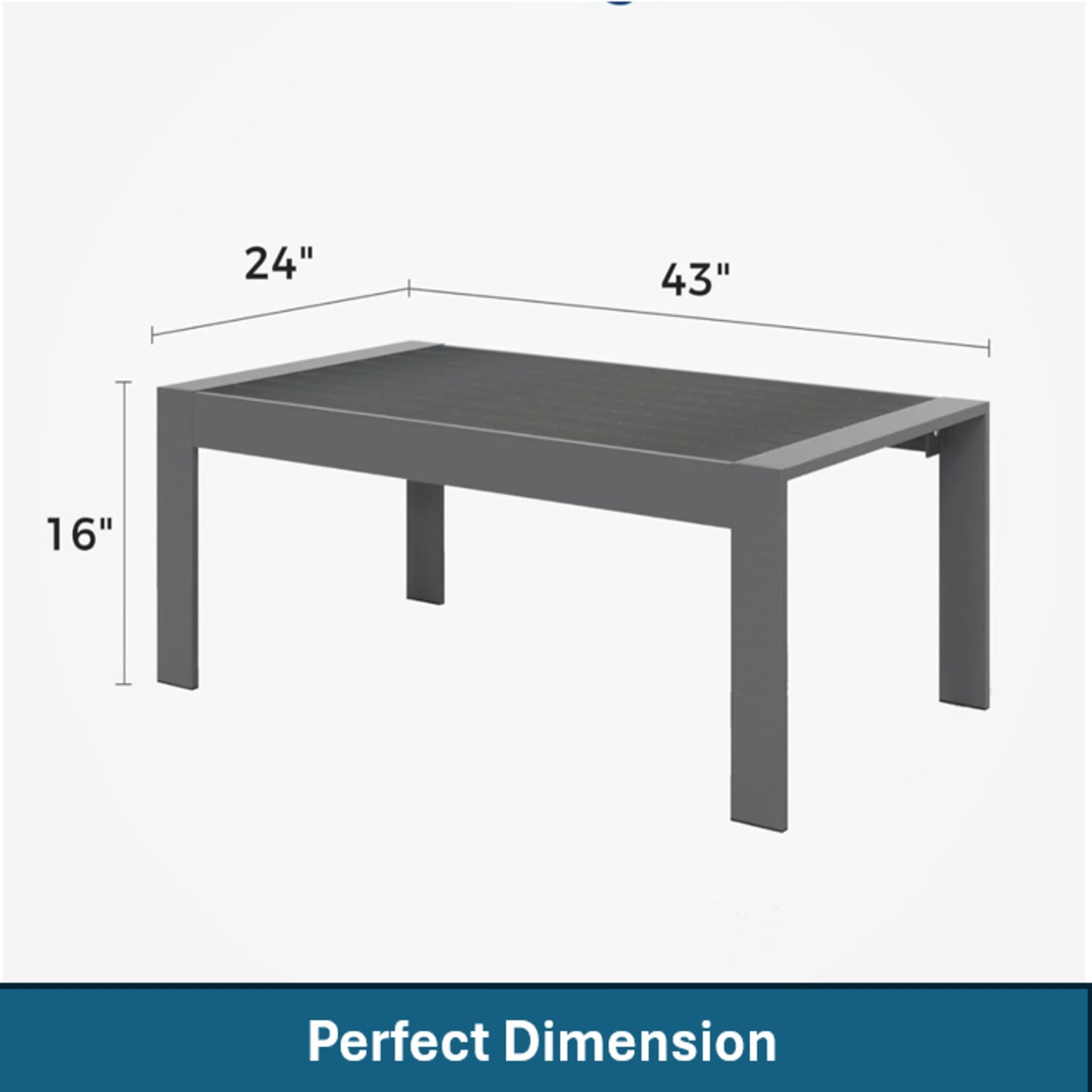 3-Piece Modern Aluminum Patio Conversation Set, 5-Seat Outdoor Sofa with  Thick dark Gray Cushions & Gray Frame and Coffee Table