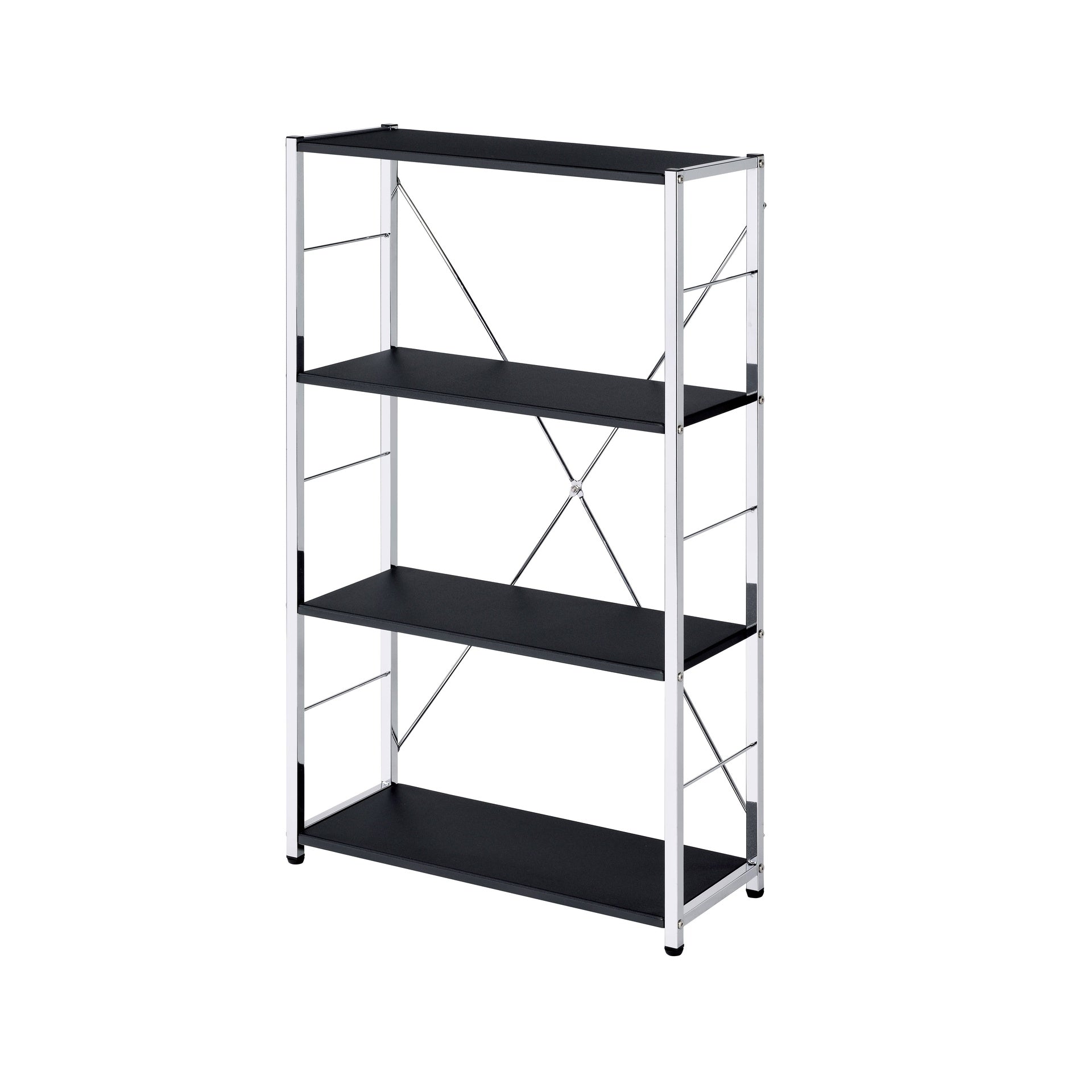 Tennos Black & Chrome Finish Bookshelf