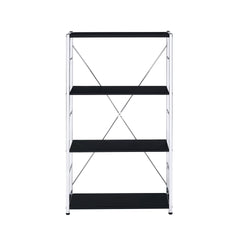 Tennos Black & Chrome Finish Bookshelf