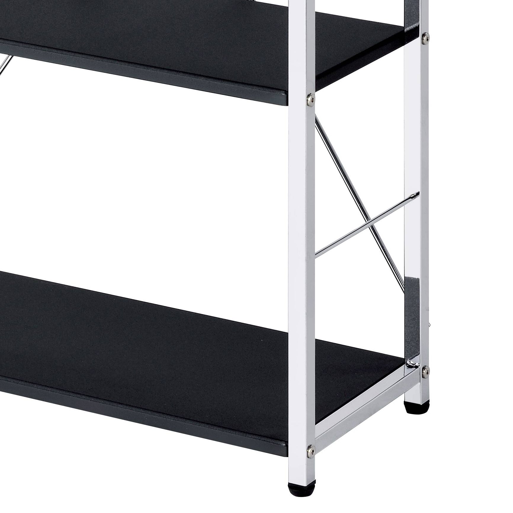 Tennos Black & Chrome Finish Bookshelf