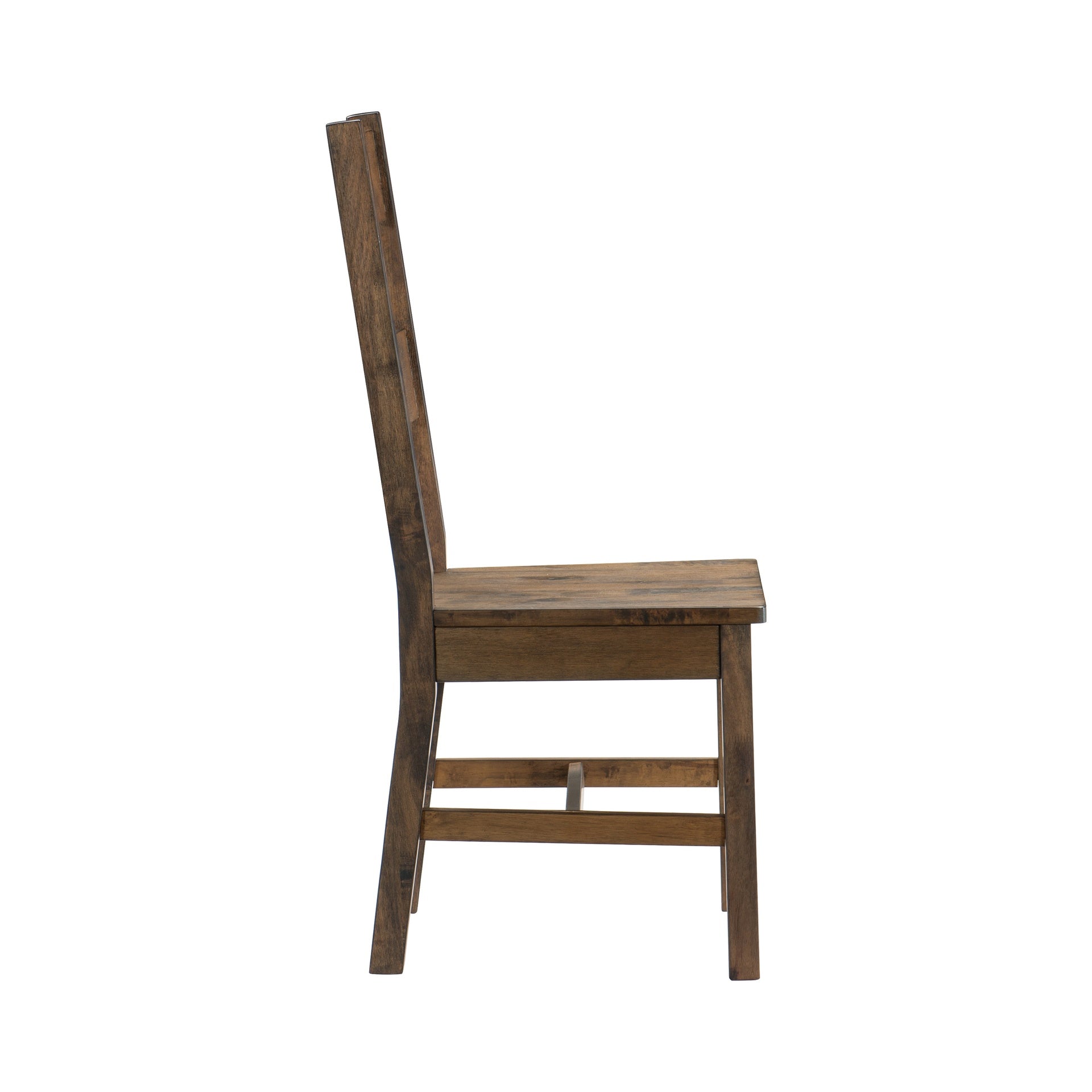 Classic Transitional Design Dining Chairs Set of 2 Solid Rubber Wood Dining Furniture Burnished Brown Finish