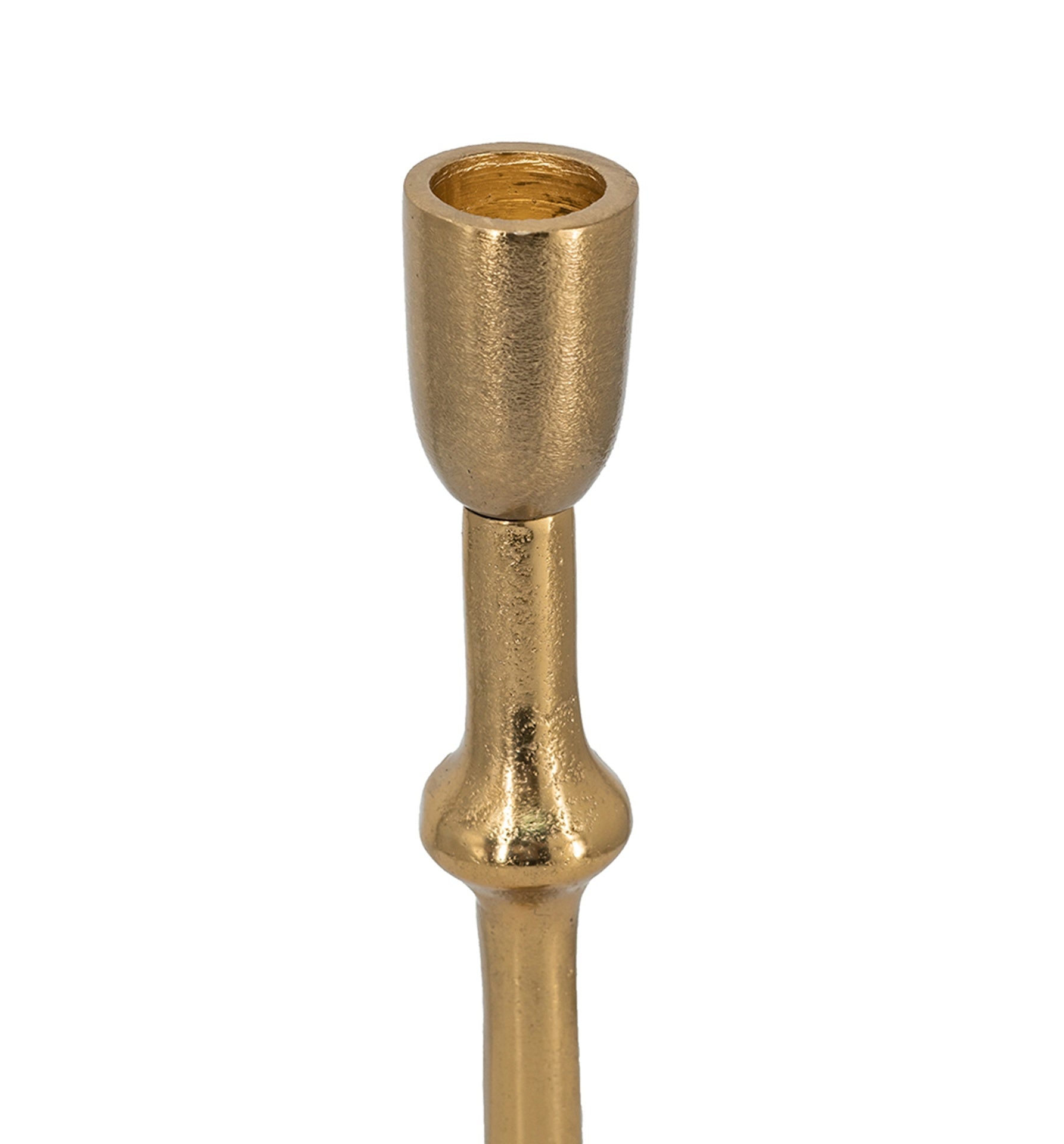 D5.5x23.5" Slender Aluminum Taper Candle Holder with Bead Accents, Bronze