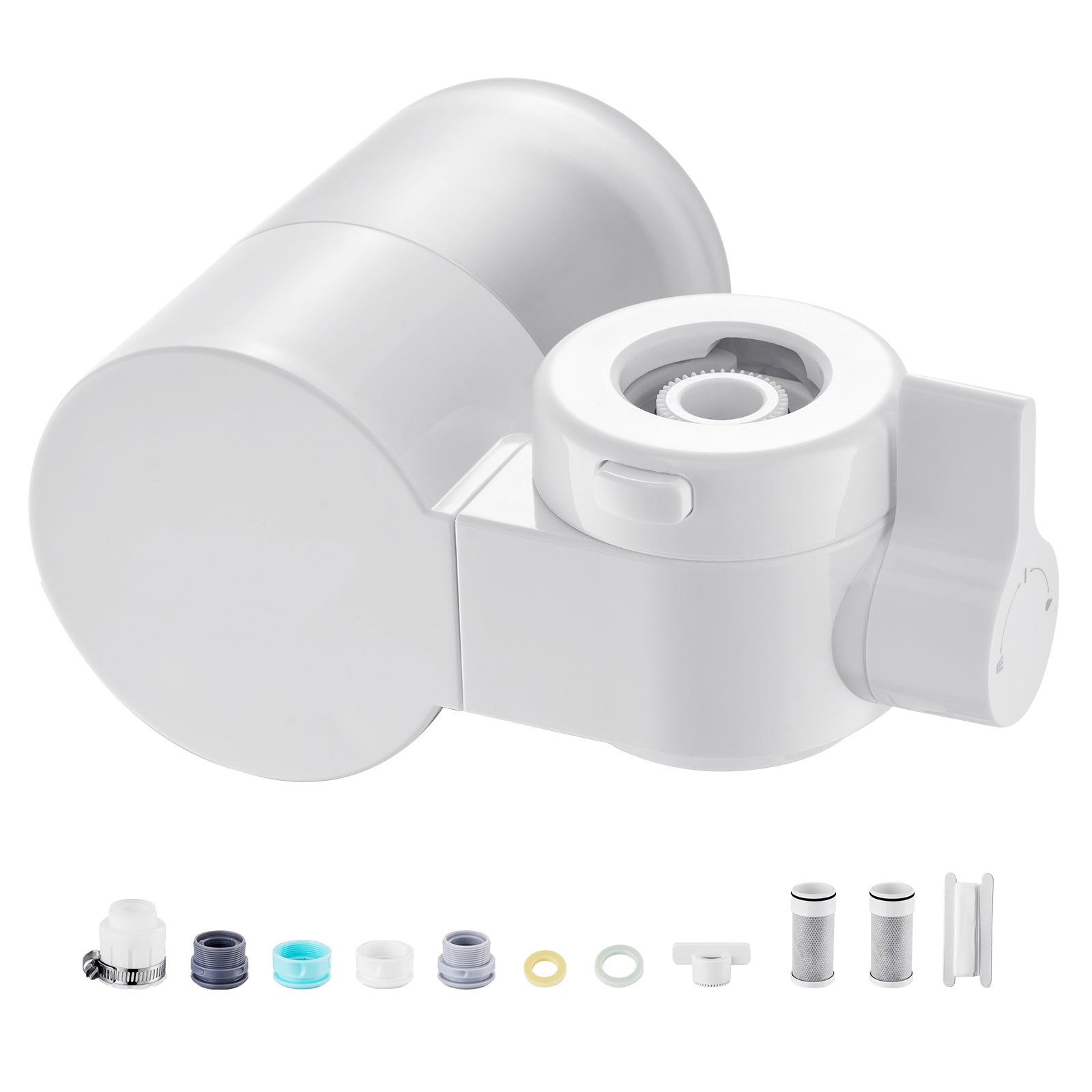 Faucet Mount Water Filters Sink Water Purifier for Kitchen White Horizontal
