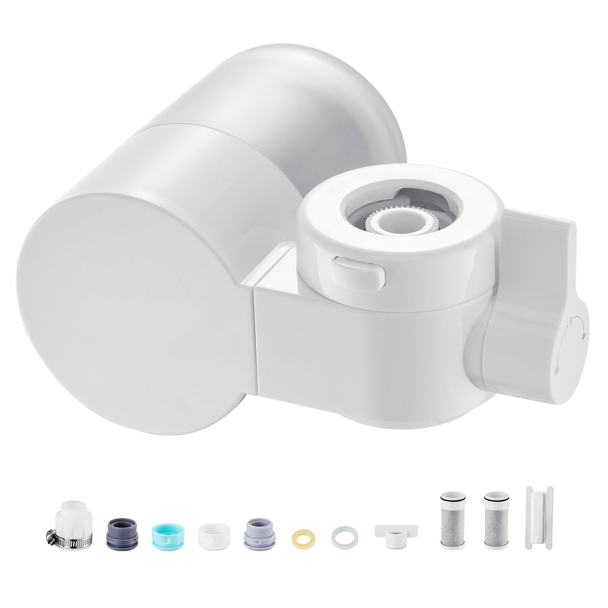 Faucet Mount Water Filters Sink Water Purifier for Kitchen White Horizontal