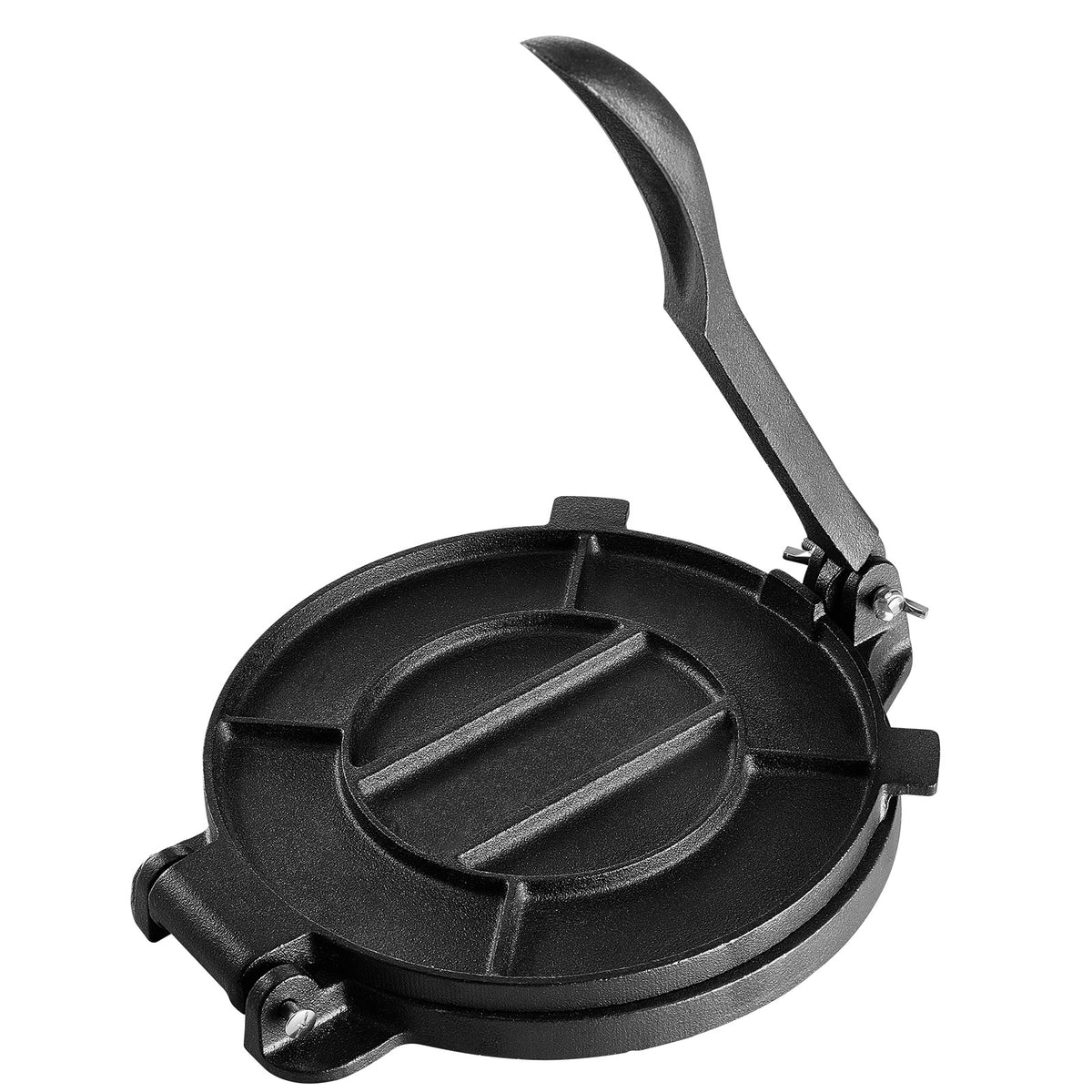 Tortilla Press, 10 Inch Tortilla and Roti Maker, Cast Iron Heavy Duty Tortilladora Press, Pre-Seasoned Pataconera Maker with 100 Pcs Parchment Paper, Dough Maker for Flour Tortilla, Tawa, Silver