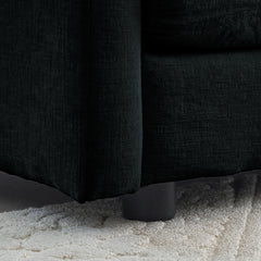 Chenille Fabric Ottomans Footrest to Combine with 2 Seater Sofa, 3 Seater Sofa and 4 Seater Sofa, Black Chenille