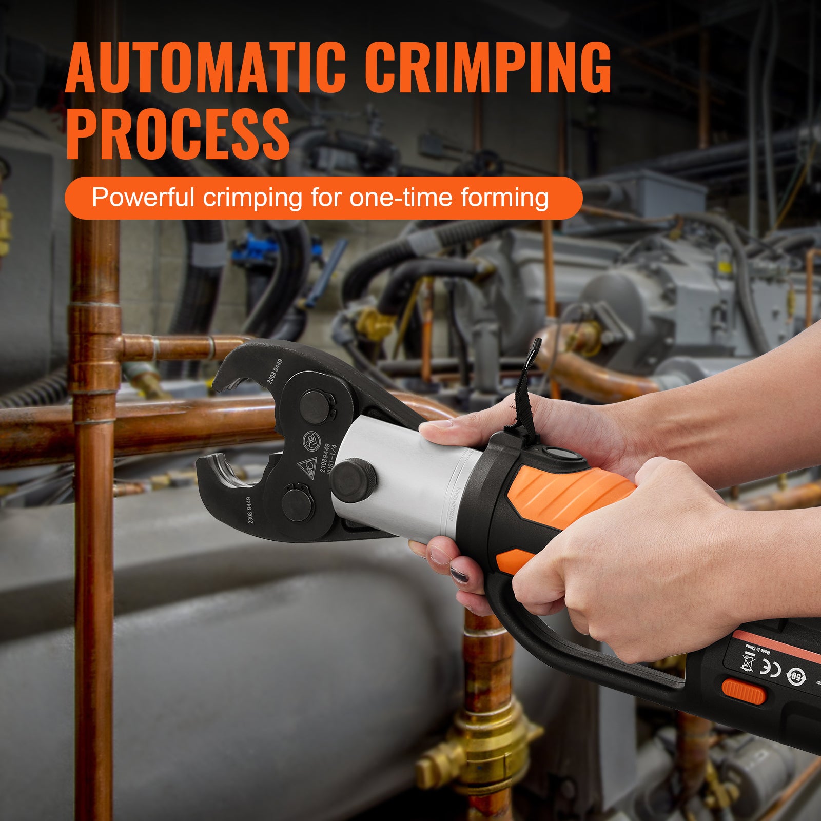 Pro Press Tool, 18V Electric Pipe Crimping Tool for 1/2" to 2" Copper Pipes, Press Tool Kit with 6 Pro Press Jaws, 2pcs 4AH Battery, Fast Charger & Carrying Case