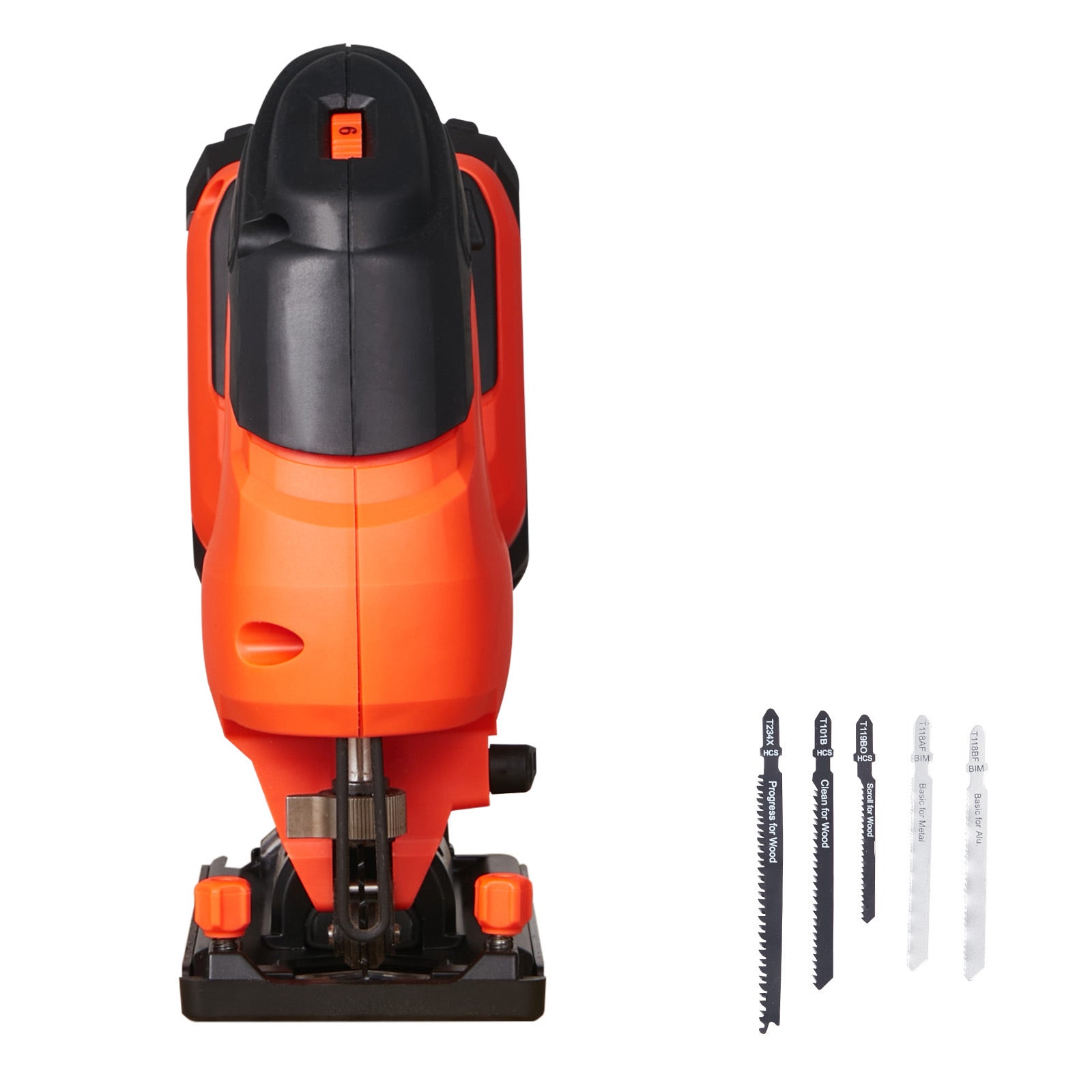 Cordless Jig Saw, 20 V Brushless Motor, 3500 SPM Blade Speed, Cordless Jigsaw with 6 pcs Blades, LED Light, 6 Variable Speed, 0- 45° Bevel Cuts, 4 Orbital Settings, for Wood and Metal Cutting