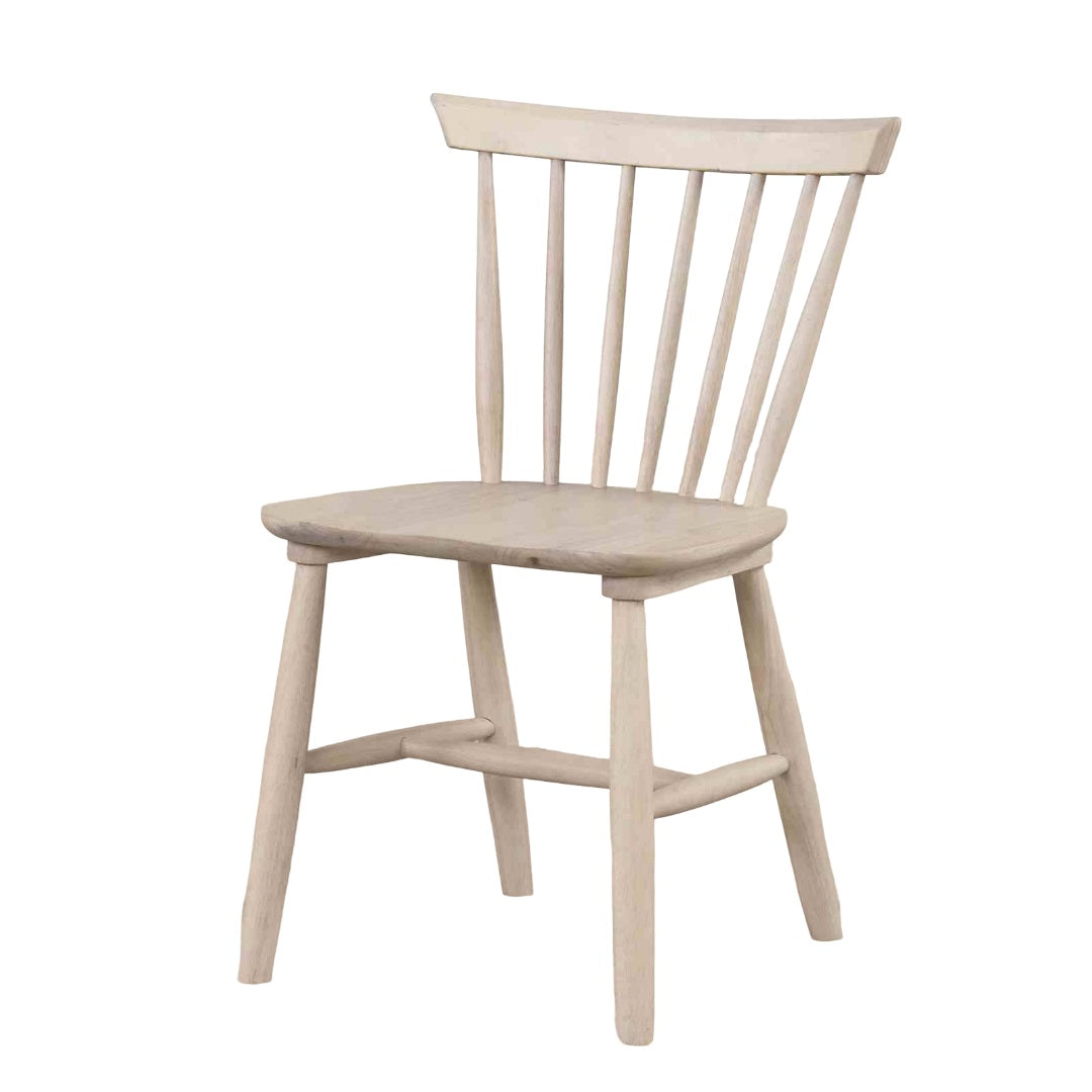 2pc Dining Chair Spindle Back Molded Seat Mid-Century White Oak Dining Furniture