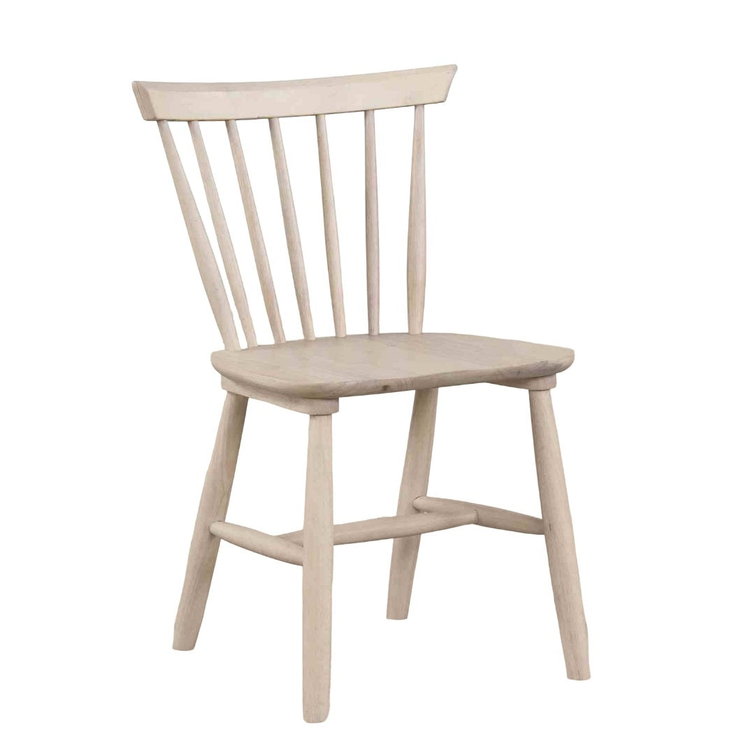 2pc Dining Chair Spindle Back Molded Seat Mid-Century White Oak Dining Furniture