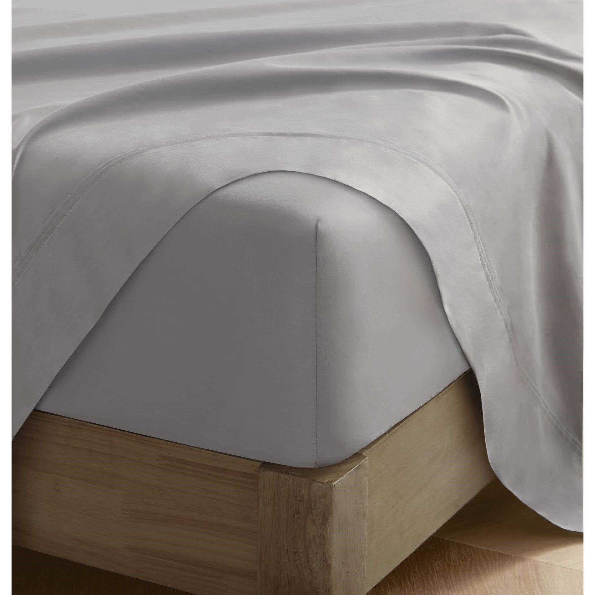 4 Pieces King Sateen Sheet Set,Gray
