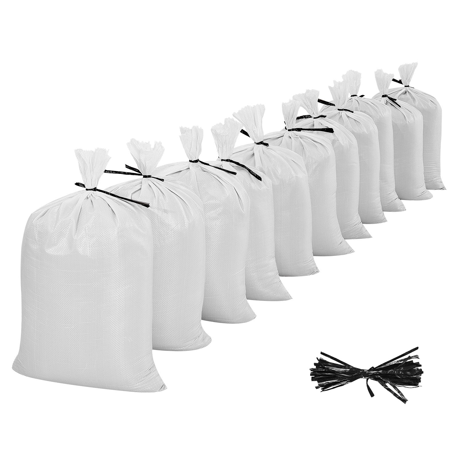 Heavy Duty Sand Bags, 50Pack 14" x 26", Empty Sandbags for Flooding with Tie Strings, Woven Polypropylene Sand Bag with 1600 Hours of UV Protection, 50Lbs Capacity