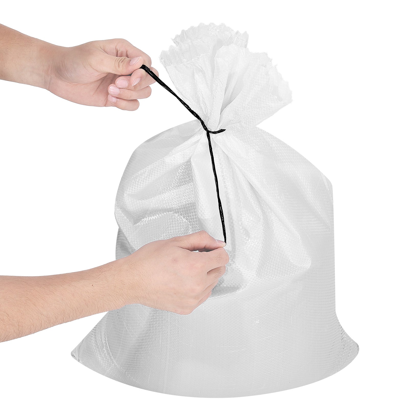 Heavy Duty Sand Bags, 50Pack 14" x 26", Empty Sandbags for Flooding with Tie Strings, Woven Polypropylene Sand Bag with 1600 Hours of UV Protection, 50Lbs Capacity