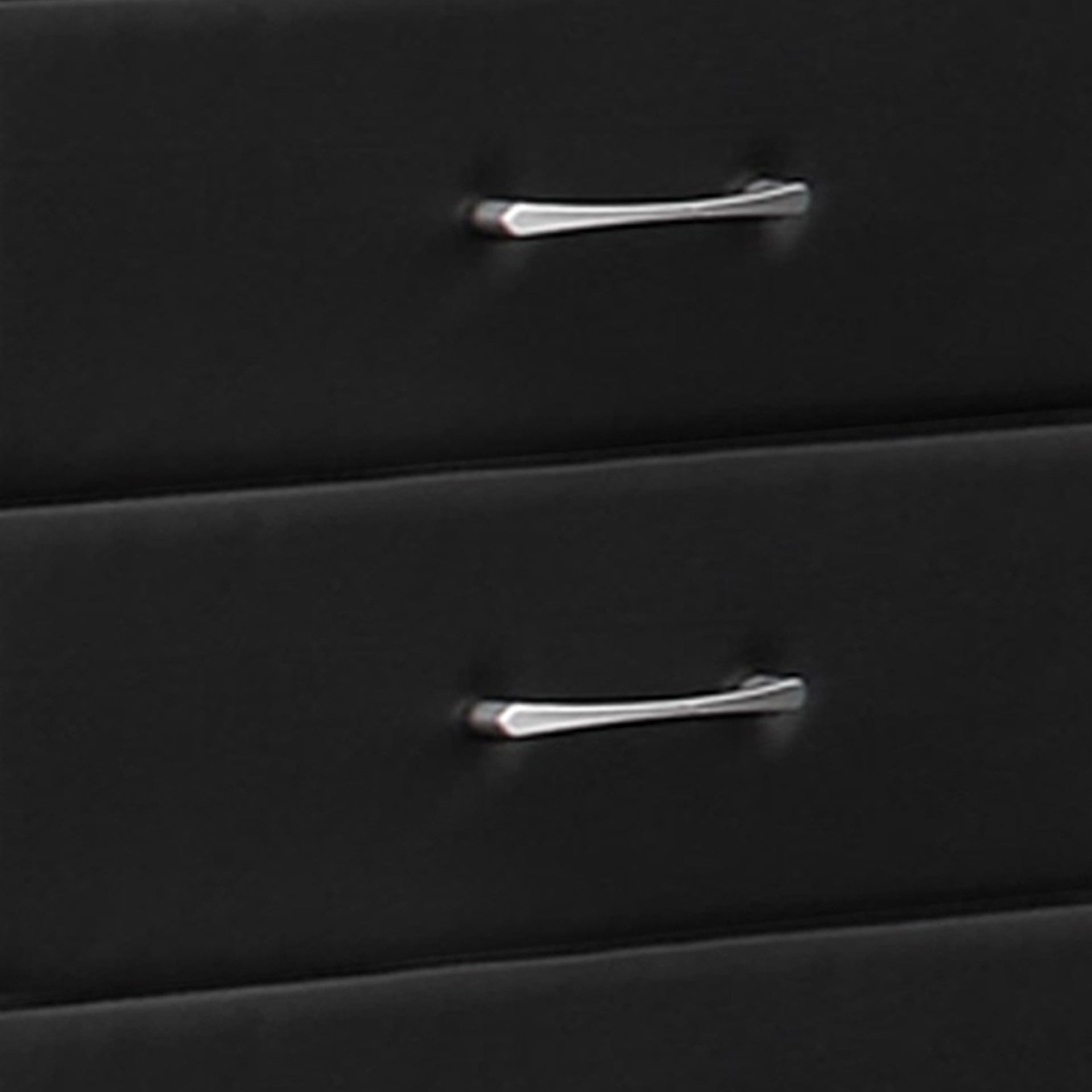 5 Drawer Leatherette Wooden Frame Chest with Tapered legs, Black