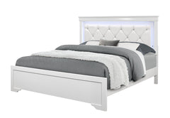 SHAKER  WHITE QUEEN BED WITH LED
