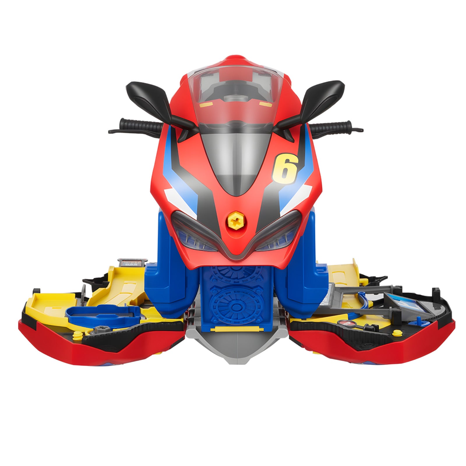 Motorcycle Engine Toy, 25 Pieces, Motorcycle Mechanic Toy with Removable Parts, Lights & Sounds, Simulated Riding & Track Racing, Kids Mechanic Workshop Set for Toddler 3 Years and Up, Red