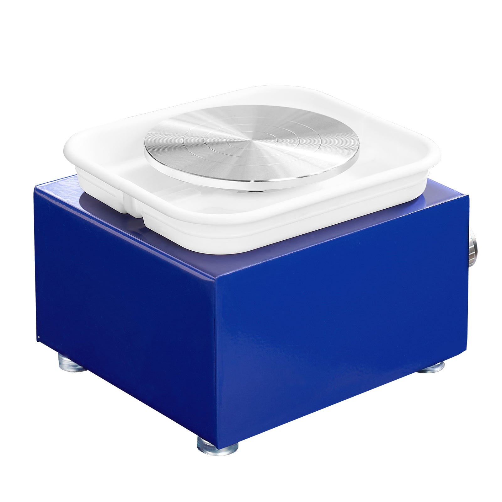 Mini Pottery Wheel, for Kids or Beginners, 2 Turntables 2.6in/3.9in Ceramic Wheel Machine, Adjustable 0-300RPM Speed ABS Detachable Basin, 17 Pottery Accessories, Work Art Craft DIY, 30W, Blue