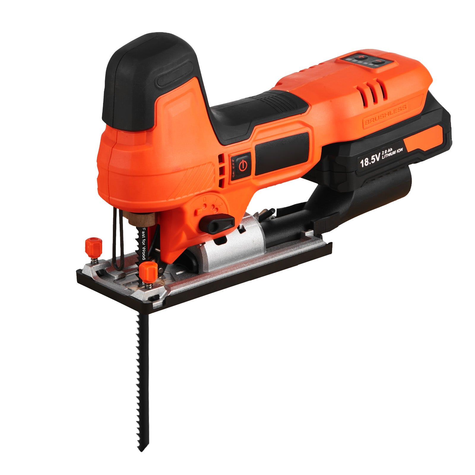 Cordless Jig Saw, 20 V Brushless Motor, 3500 SPM Blade Speed, Cordless Jigsaw with 6 pcs Blades, LED Light, 6 Variable Speed, 0- 45° Bevel Cuts, 4 Orbital Settings for Straight/Circle Cutting