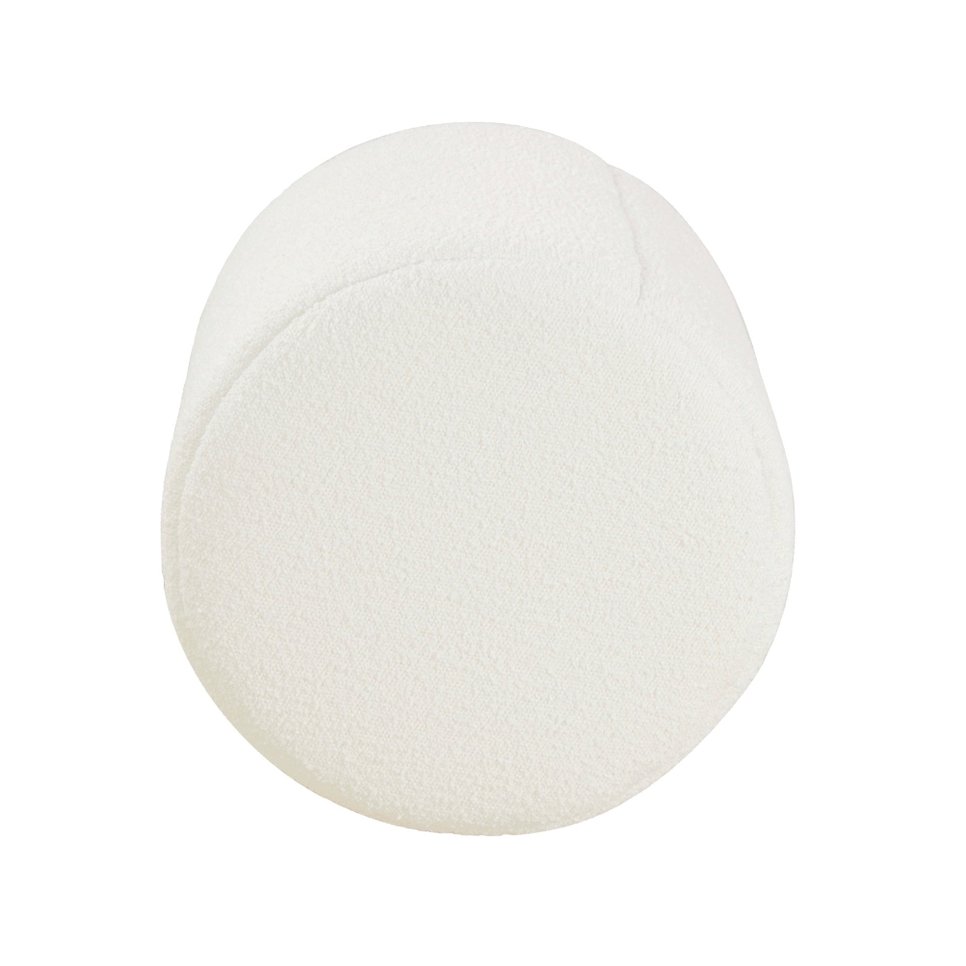 Sem Round Accent Ottoman, Cream White Chanel Stitched Boucle 18 Inch