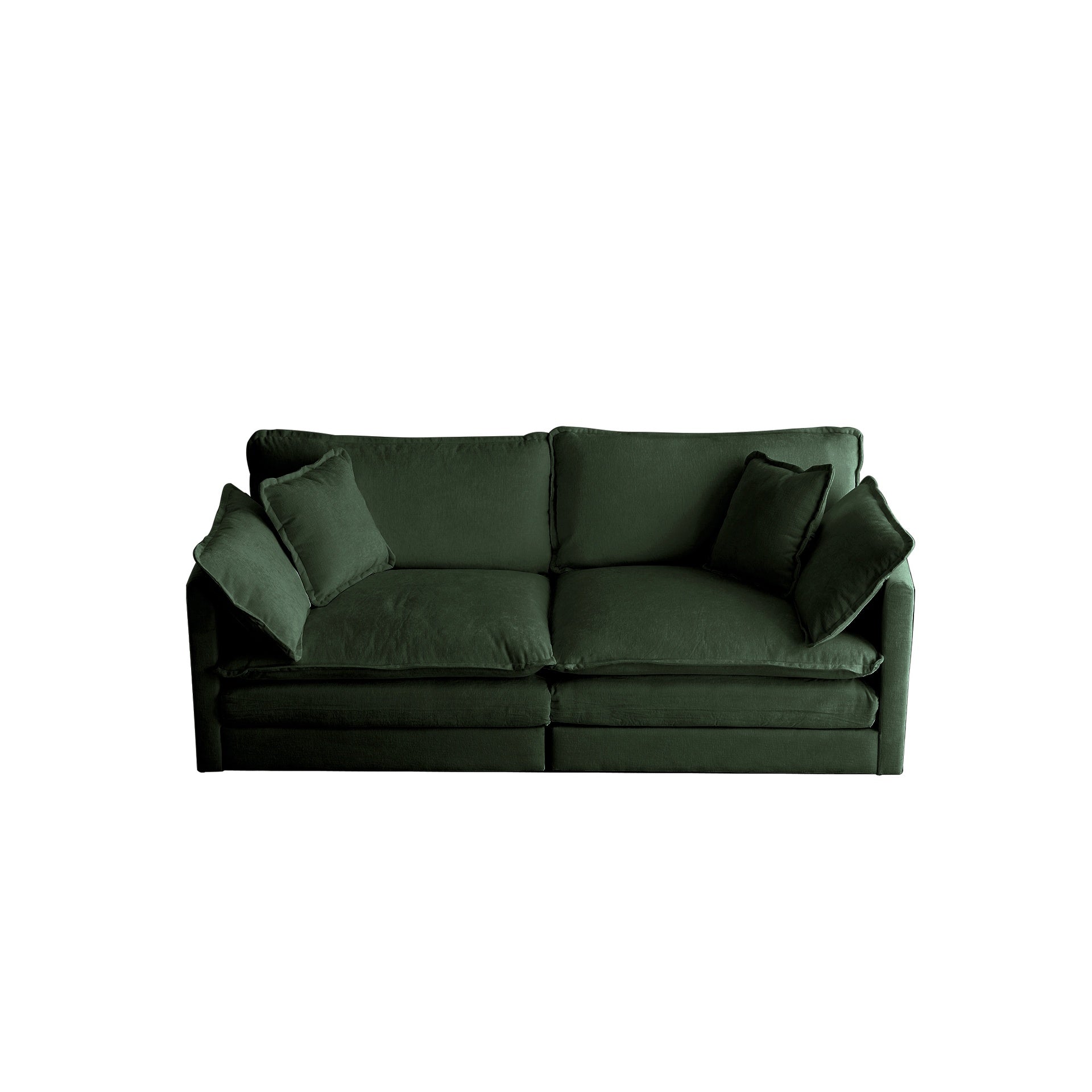 2 Seater Loveseat and Chair Set, 2 Piece Sofa & Chair Set, Loveseat and Accent Chair , 2-Piece Upholstered Chenille Sofa Living Room Couch Furniture(1+2 Seat ) ,Green Chenille