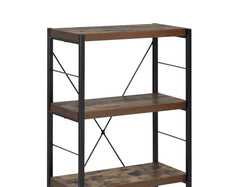 Bob Weathered Oak & Black Finish Bookshelf