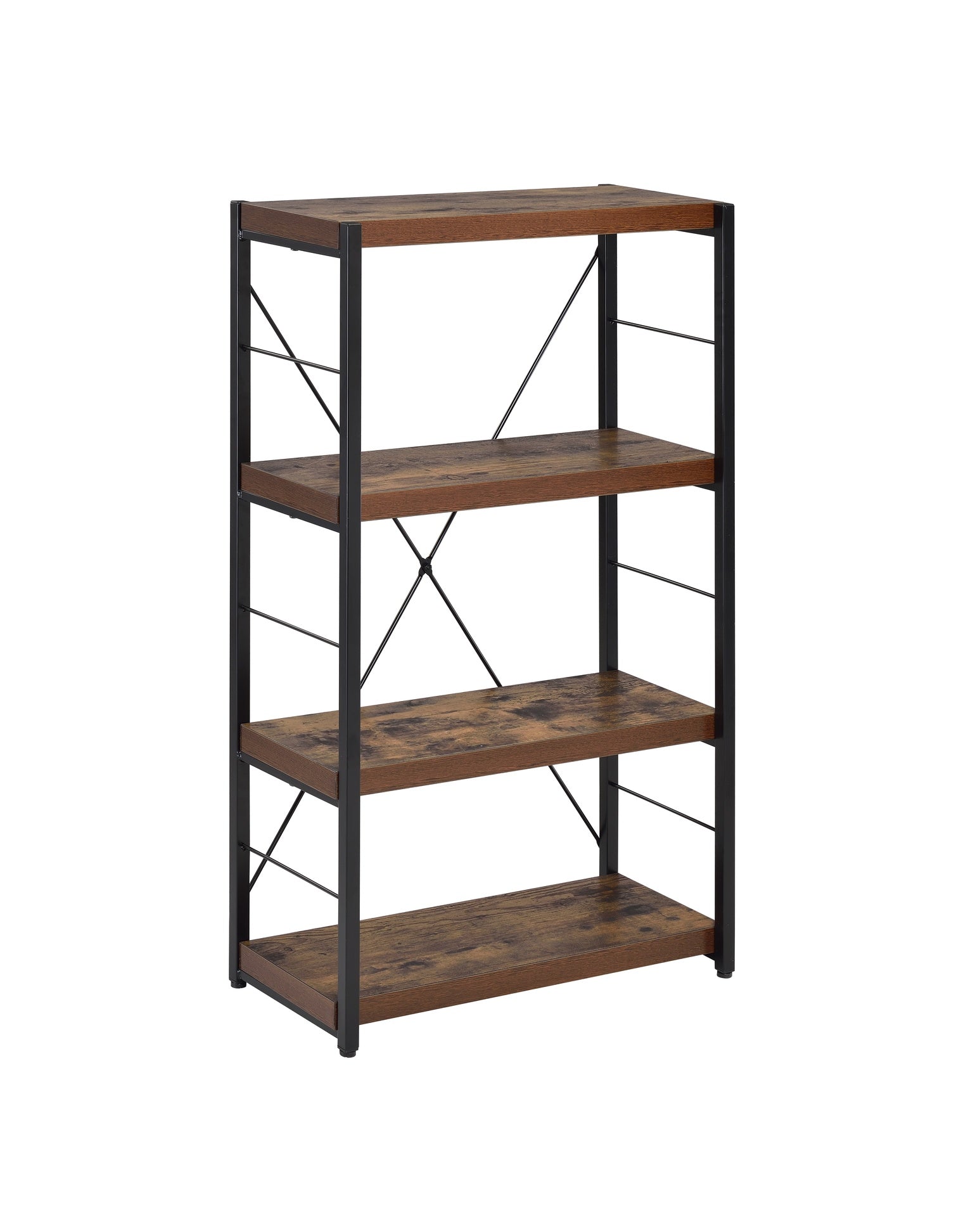 Bob Weathered Oak & Black Finish Bookshelf