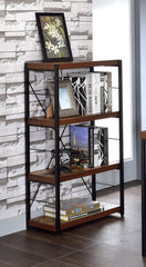 Bob Weathered Oak & Black Finish Bookshelf